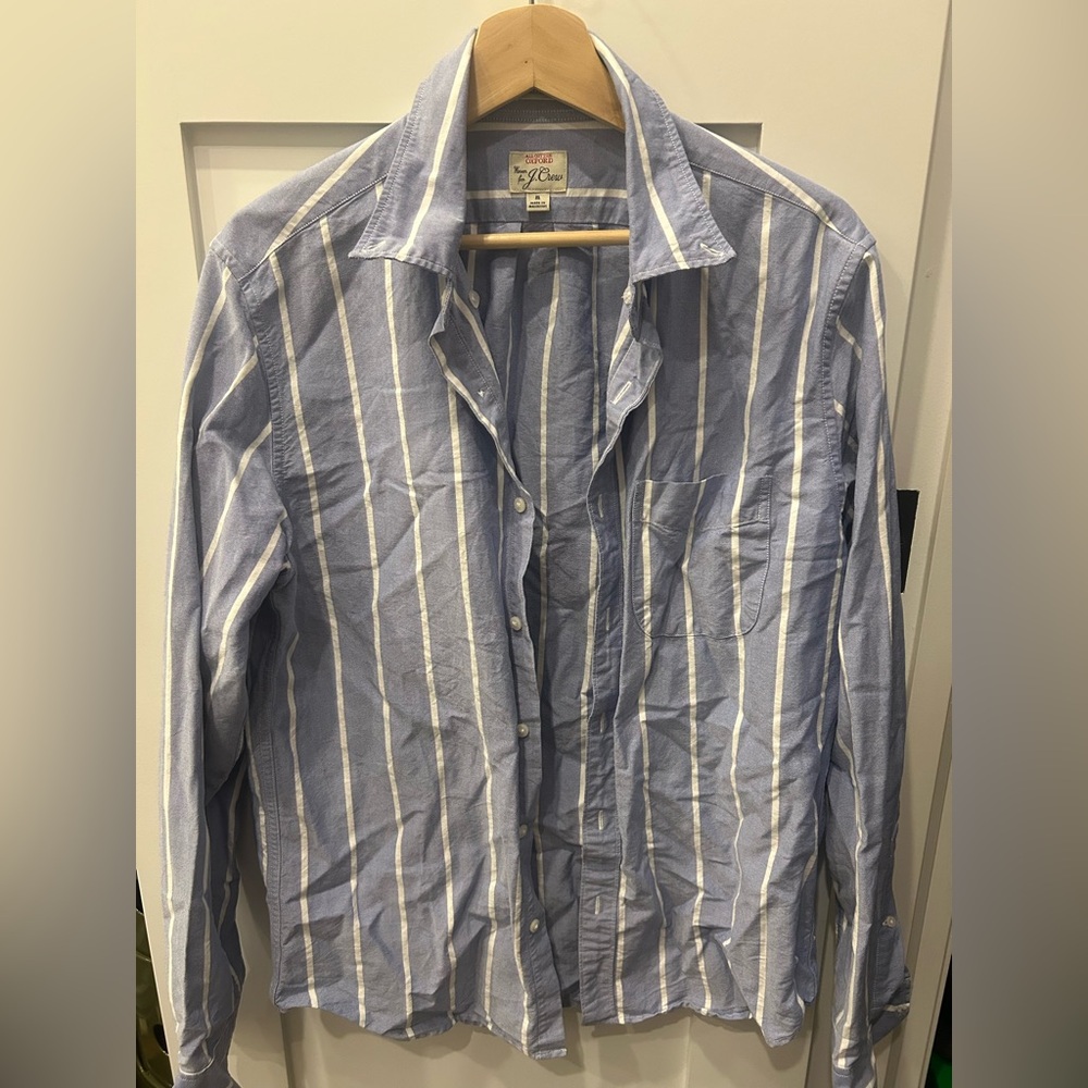 J. Crew Oxford Blue and White Shirt